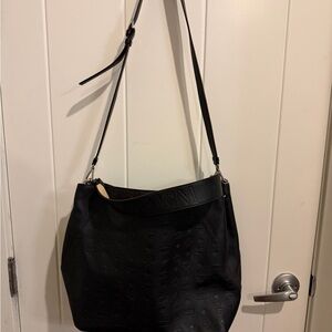 MCM Black Embossed Shoulder Bag
